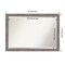 Beveled Bathroom Wall Mirror, Pinstripe Plank Grey Narrow Frame
